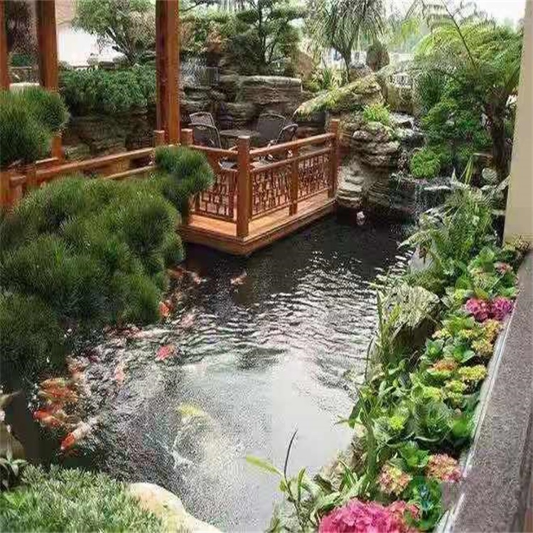 泉山别墅庭院景观设计鱼池
